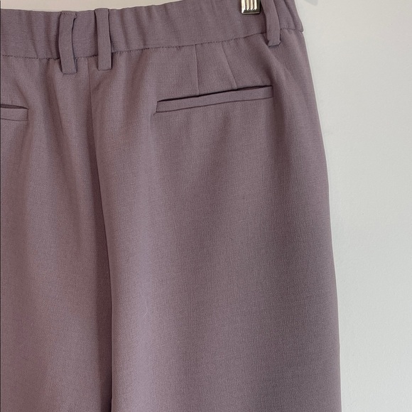 DKNY Wide Leg Pants Trousers Taupe Brown Pockets One Pleat Elastic Waistband 8 - Picture 5 of 11